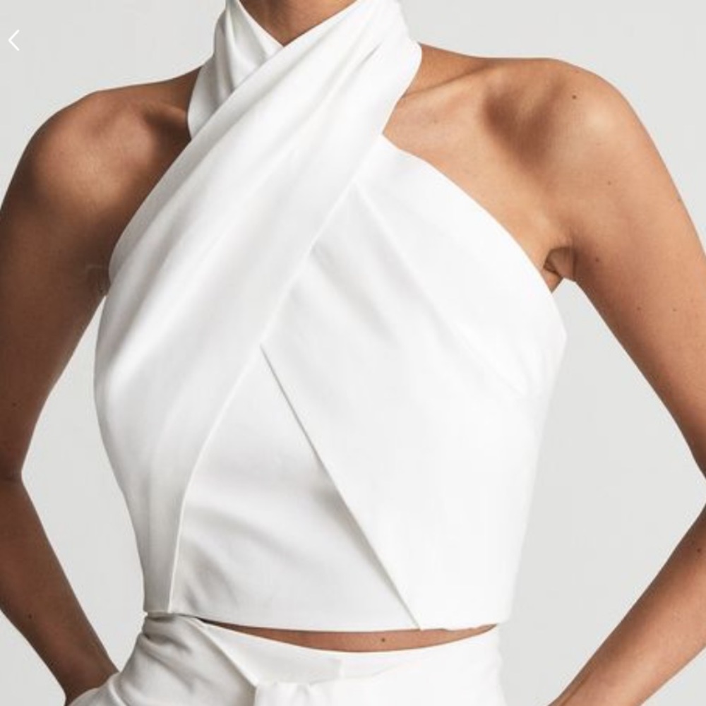 NWT! Reiss Alanis Halter Top in white!